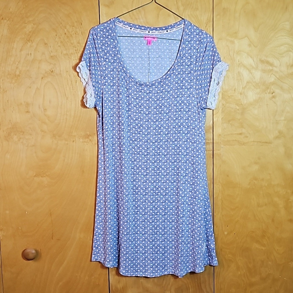 Betsey Johnson Soft Nighty Nightgown Short Sleeve Size M